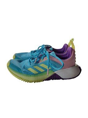 ADIDAS x LEGO Kids Vivid Run Sneakers Size 3.5 Blue Purple Neon FZ0401